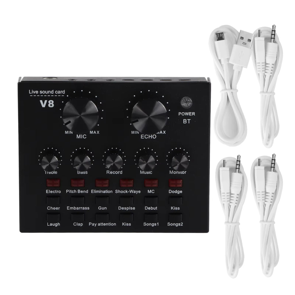 Live Broadcast Sound Card Multifunction Mobile Phone USB Host Computer Karaoke Sound Card for Live Streaming