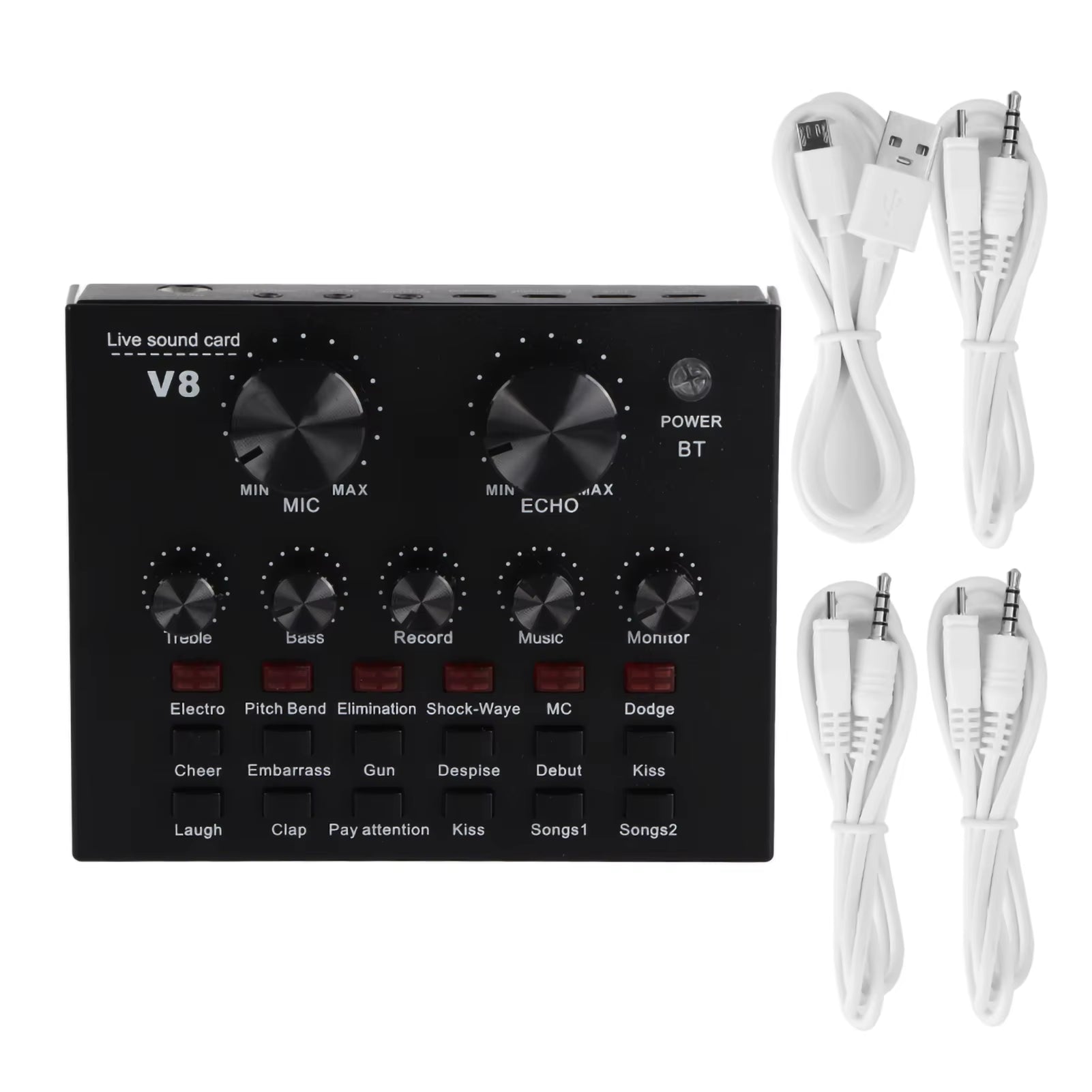 Live Broadcast Sound Card Multifunction Mobile Phone USB Host Computer Karaoke Sound Card for Live Streaming