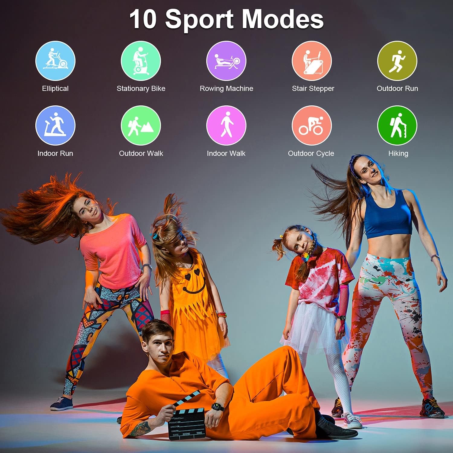 Smart Watch Heart Rate Activity Tracker,  Blood Oxygen Meter HRV Blood Pressure Monitor Waterproof Fitness Tracker Watch with Sleep Monitor Smart Band Calories Pedometer for Women Men (Black)