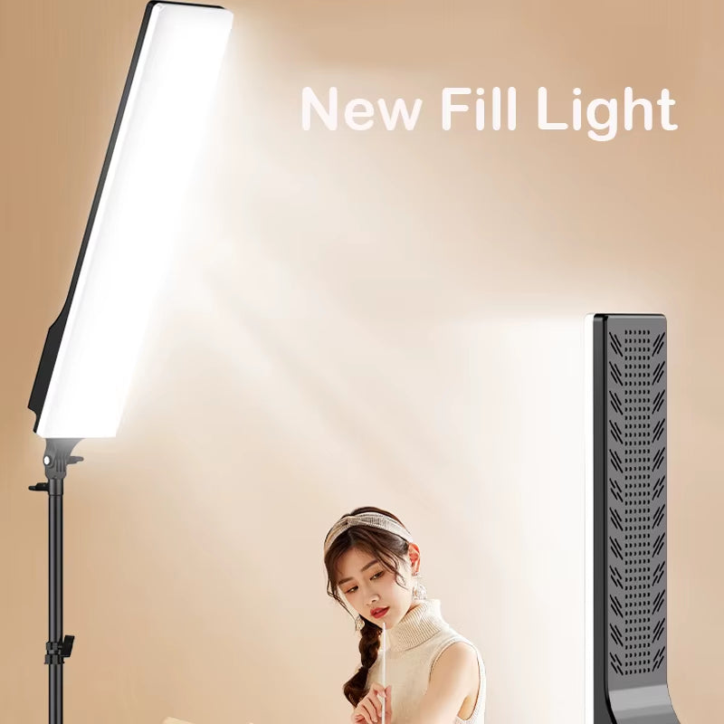 Rectangular LED Video Light Dimmable Leg Photography Lighting Kit Tripod Stand for Photo Studio Desktop Filming Shooting Youtube