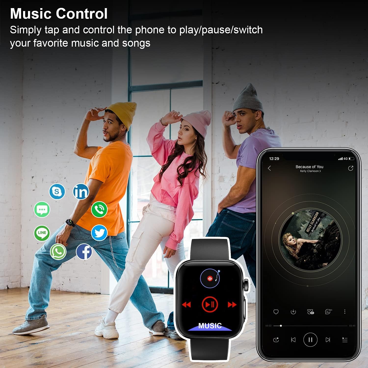 Smart Watch Heart Rate Activity Tracker,  Blood Oxygen Meter HRV Blood Pressure Monitor Waterproof Fitness Tracker Watch with Sleep Monitor Smart Band Calories Pedometer for Women Men (Black)