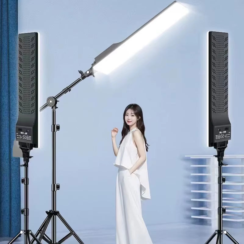 Rectangular LED Video Light Dimmable Leg Photography Lighting Kit Tripod Stand for Photo Studio Desktop Filming Shooting Youtube